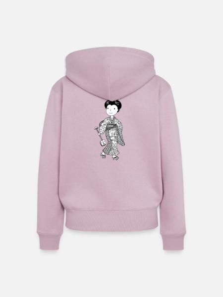 Kimono Geisha Shamisen Japan Phoenix - Frauen Premium Bio Zip Hoodie - Altrosa