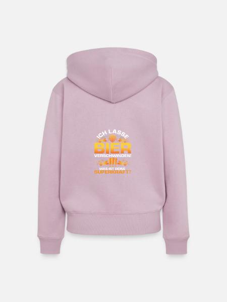 Ich lasse Bier verschwinden - Frauen Premium Bio Zip Hoodie - Altrosa