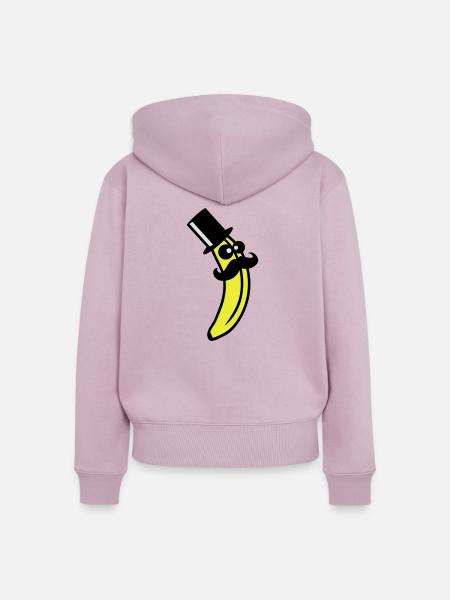 Sir Mustache Banana - Frauen Premium Bio Zip Hoodie - Altrosa