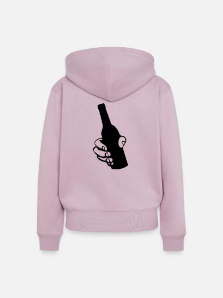 hand mit bierflasche - Frauen Premium Bio Zip Hoodie - Altrosa