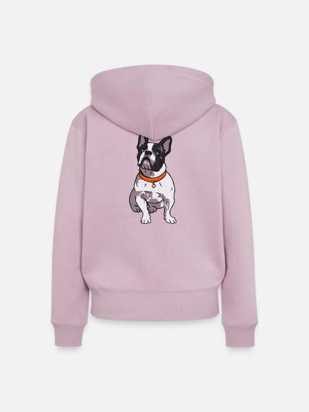 French Bulldog Lover - Frauen Premium Bio Zip Hoodie - Altrosa
