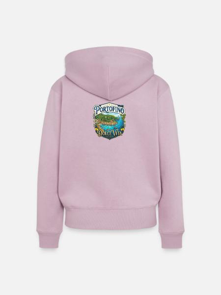 Portofino Dolce Vita Schilddesign - Frauen Premium Bio Zip Hoodie - Altrosa