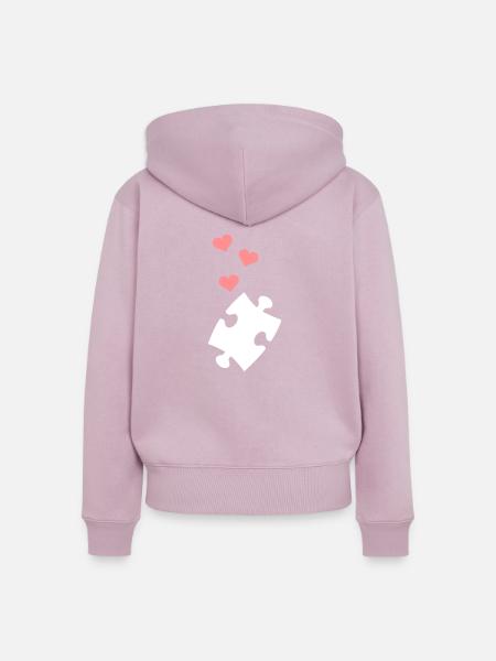 Puzzle - Frauen Premium Bio Zip Hoodie - Altrosa