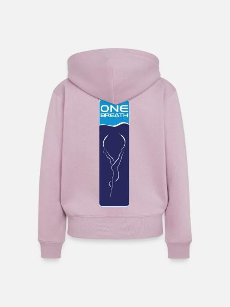 Freitauchen Emblem ONE Breath - Frauen Premium Bio Zip Hoodie - Altrosa