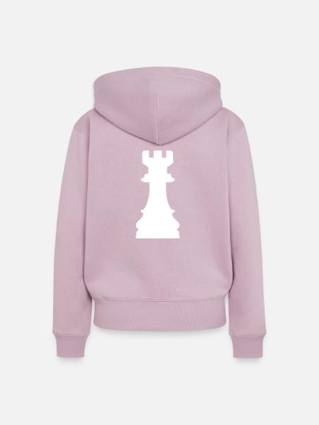 Schach Turm - Frauen Premium Bio Zip Hoodie - Altrosa
