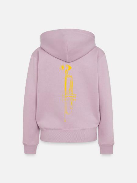 Trompete - Frauen Premium Bio Zip Hoodie - Altrosa