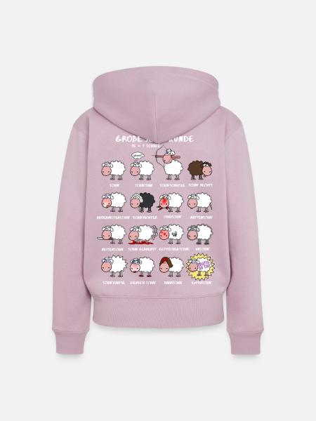 Große Schafkunde - Frauen Premium Bio Zip Hoodie - Altrosa