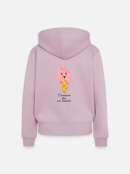 Scream for Ice Cream - Frauen Premium Bio Zip Hoodie - Altrosa