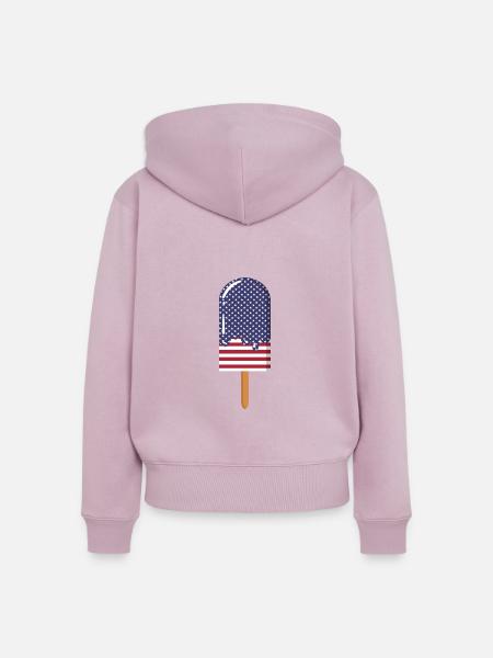 4. Juli USA - Frauen Premium Bio Zip Hoodie - Altrosa