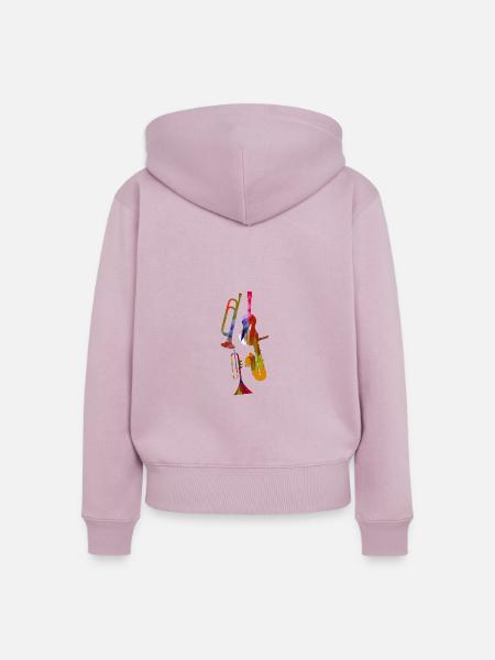 Jazz,Instrumente,Trompete,Guitarre,Saxophon - Frauen Premium Bio Zip Hoodie - Altrosa