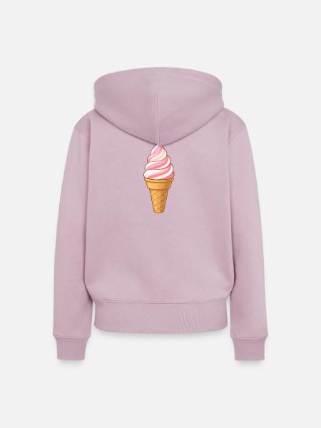 Softeis Erdbeer-Vanille - Frauen Premium Bio Zip Hoodie - Altrosa