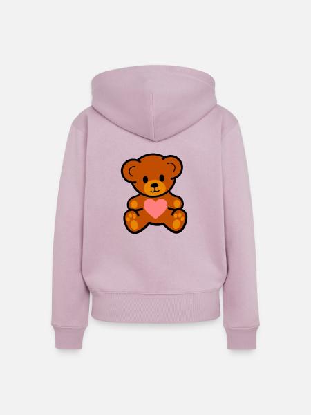 süßes Teddybär - Frauen Premium Bio Zip Hoodie - Altrosa