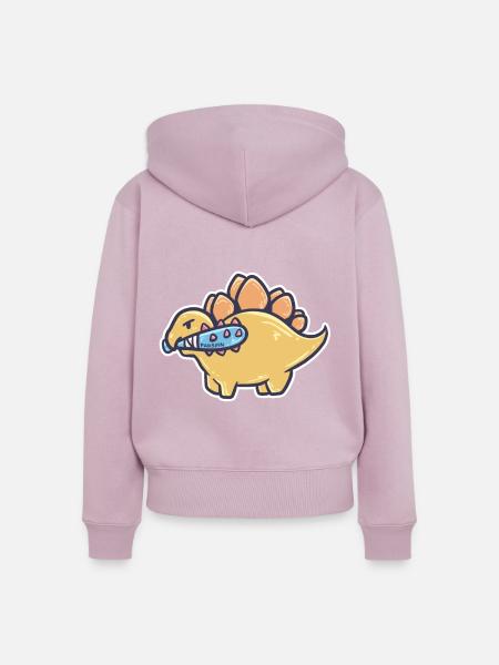 gefährlicher Dinosaurier - Frauen Premium Bio Zip Hoodie - Altrosa