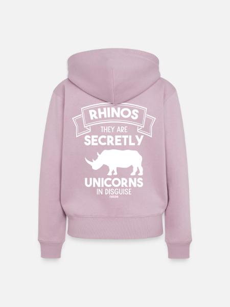 Rhino - Frauen Premium Bio Zip Hoodie - Altrosa