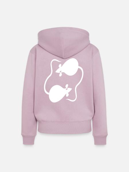 Mäuse - Frauen Premium Bio Zip Hoodie - Altrosa