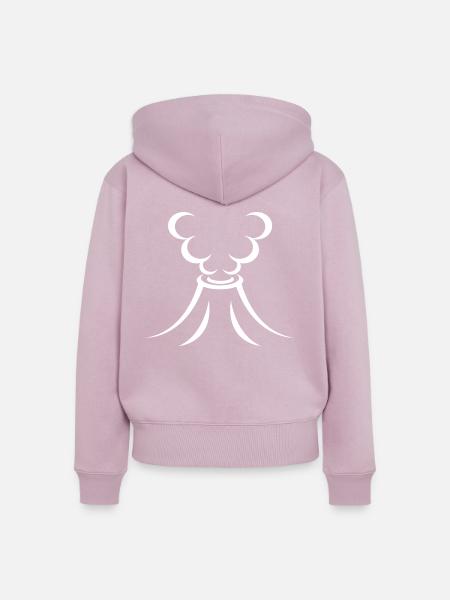 Vulkan bricht aus - Frauen Premium Bio Zip Hoodie - Altrosa