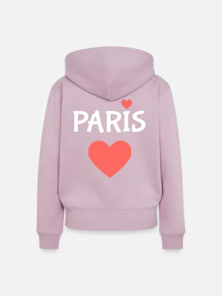 Paris - Frauen Premium Bio Zip Hoodie - Altrosa