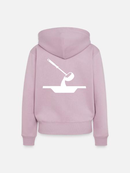 Suppe Suppenlöffel - Frauen Premium Bio Zip Hoodie - Altrosa