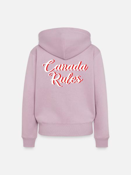 CANADA RULES - Frauen Premium Bio Zip Hoodie - Altrosa