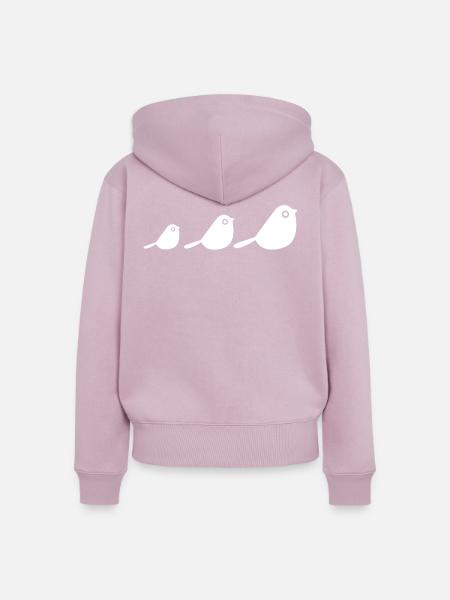 Vögel - Frauen Premium Bio Zip Hoodie - Altrosa