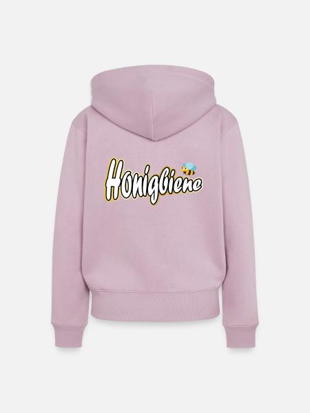 Honigbiene mit Biene - Frauen Premium Bio Zip Hoodie - Altrosa