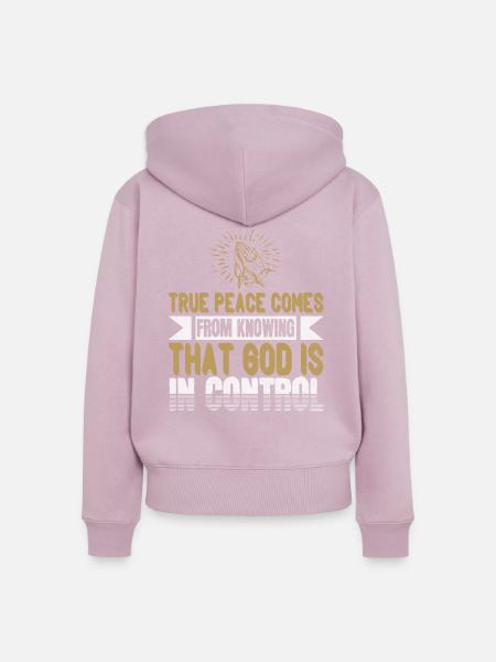 Christlicher Spruch – Evangelisation - Frauen Premium Bio Zip Hoodie - Altrosa