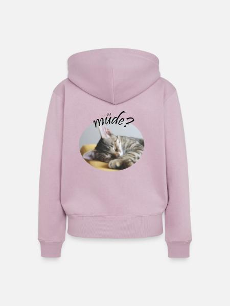 Müde? - Frauen Premium Bio Zip Hoodie - Altrosa