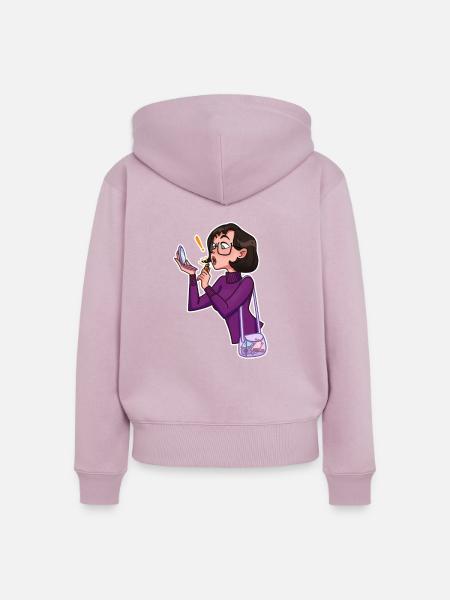 Tech Lippenstift von TechPrincess - Frauen Premium Bio Zip Hoodie - Altrosa