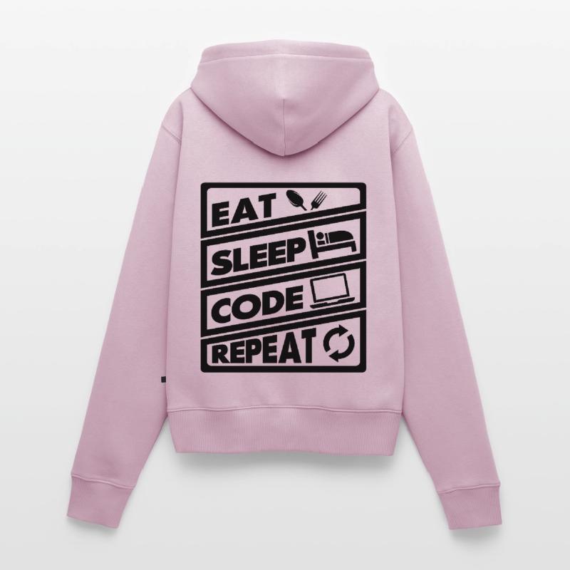 Eat Sleep Code Recurrence | encoder Women's Premium Organic Zip Hoodie