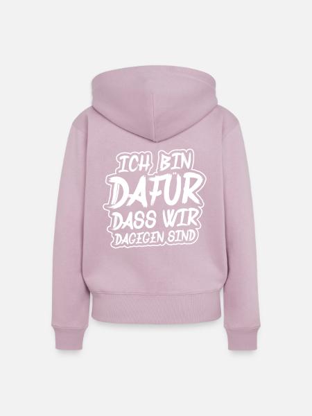 Ich bin dagegen! - Frauen Premium Bio Zip Hoodie - Altrosa