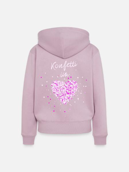 Konfetti im Herzen - Frauen Premium Bio Zip Hoodie - Altrosa