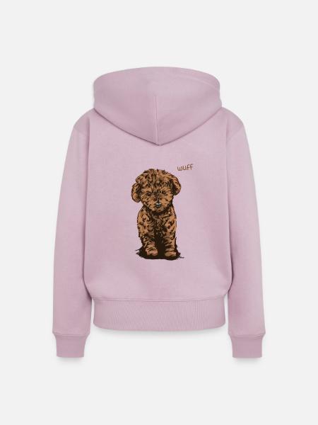 Wuff Welpe - Frauen Premium Bio Zip Hoodie - Altrosa
