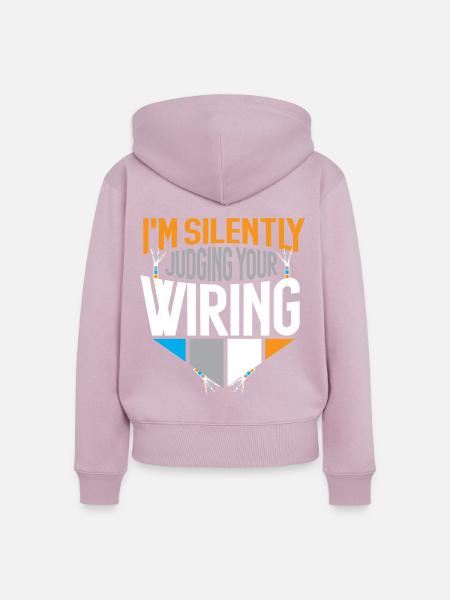 elektriker strom elektrik elektroniker beruf - Frauen Premium Bio Zip Hoodie - Altrosa