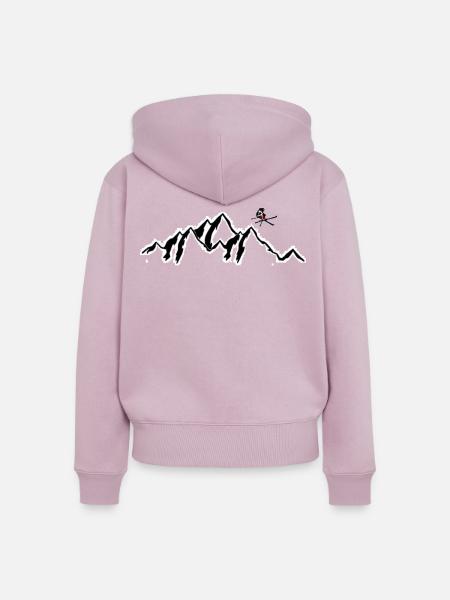 freeskier mountain - Frauen Premium Bio Zip Hoodie - Altrosa