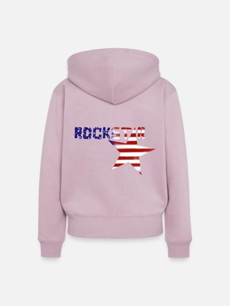 US Rock Star - Frauen Premium Bio Zip Hoodie - Altrosa