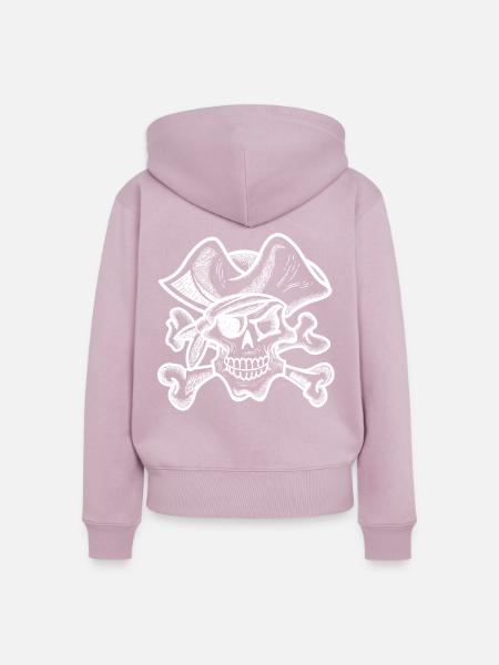 Pirat Augenklappe - Frauen Premium Bio Zip Hoodie - Altrosa