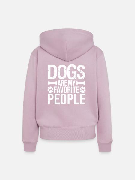 Hundeliebe - Frauen Premium Bio Zip Hoodie - Altrosa