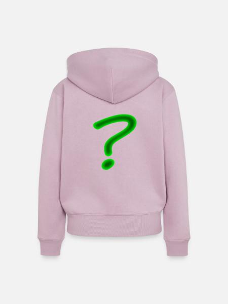 fragezeichen hell - Frauen Premium Bio Zip Hoodie - Altrosa