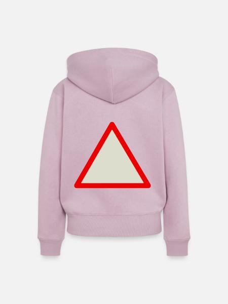Warnschild Achtung - Frauen Premium Bio Zip Hoodie - Altrosa