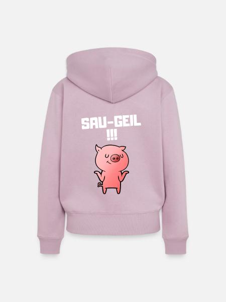 SAU-GEIL !!! - Frauen Premium Bio Zip Hoodie - Altrosa