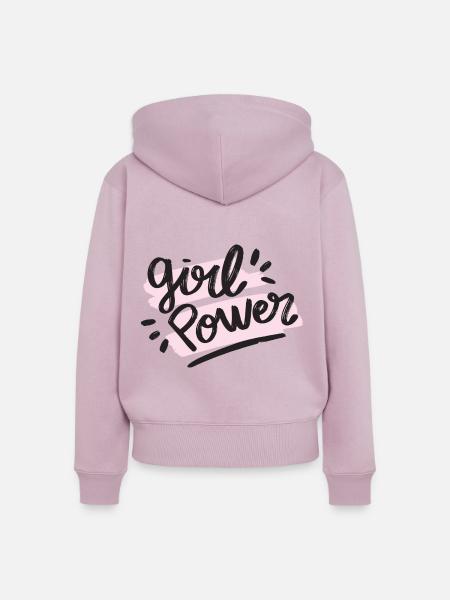 Grl Pwr - Frauen Premium Bio Zip Hoodie - Altrosa