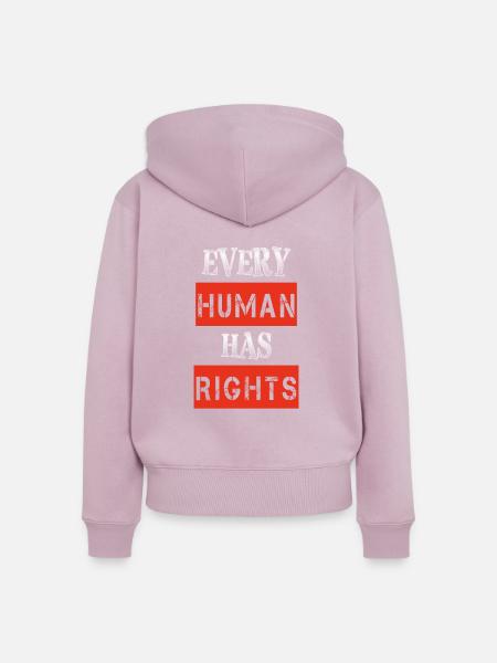 Menschenrechte - Frauen Premium Bio Zip Hoodie - Altrosa