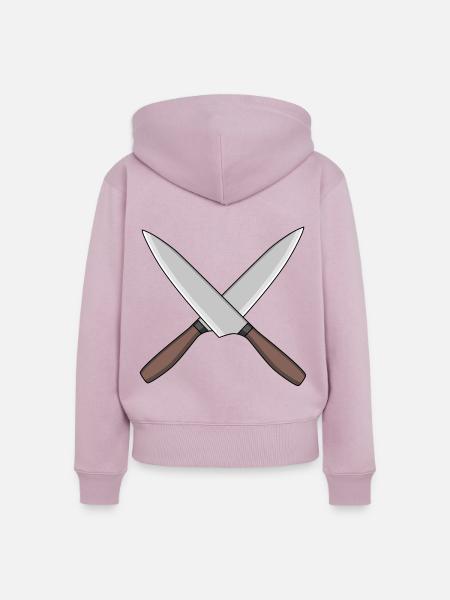 Koch Küchenmesser Köche Köchin - Frauen Premium Bio Zip Hoodie - Altrosa
