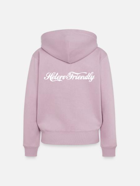 hetero friendly - Frauen Premium Bio Zip Hoodie - Altrosa