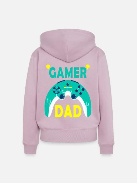 Gamer Dad - Frauen Premium Bio Zip Hoodie - Altrosa