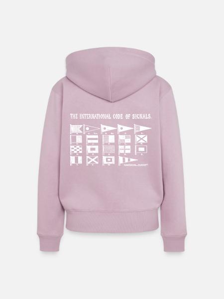 Signal Flagge Code Seefahrer - Frauen Premium Bio Zip Hoodie - Altrosa