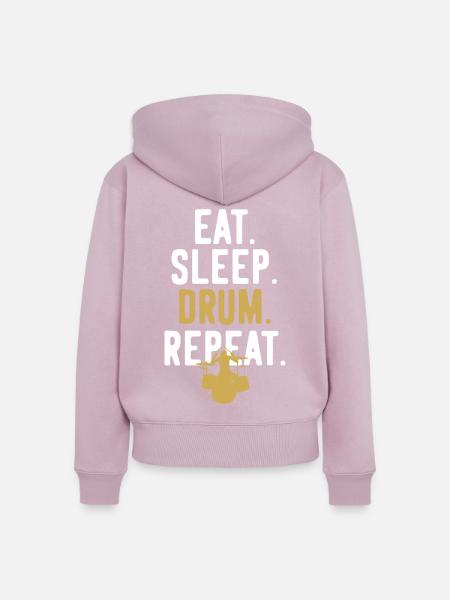 Schlagzeug Schlagzeuger Repeat - Frauen Premium Bio Zip Hoodie - Altrosa
