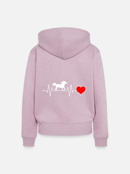 Noriker Kaltblüter Pferd Herzschlag - Frauen Premium Bio Zip Hoodie - Altrosa
