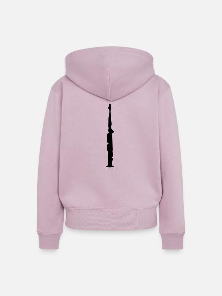 soprano sax - Frauen Premium Bio Zip Hoodie - Altrosa