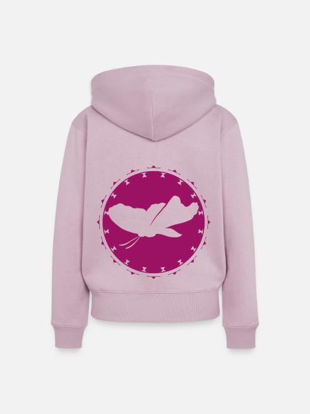 Schmetterling - Naturschutz - Frauen Premium Bio Zip Hoodie - Altrosa